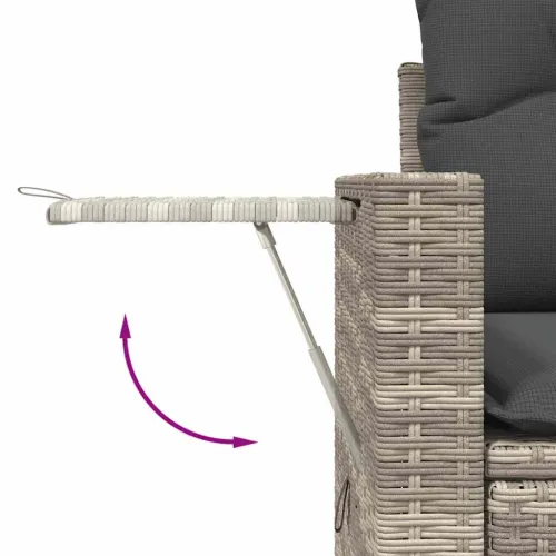 Vrtna garnitura - 6-dijelni set vrtnih sofa od poliratana s jastucima svjetlosivi - Svjetlosiva Bez stola Cijena