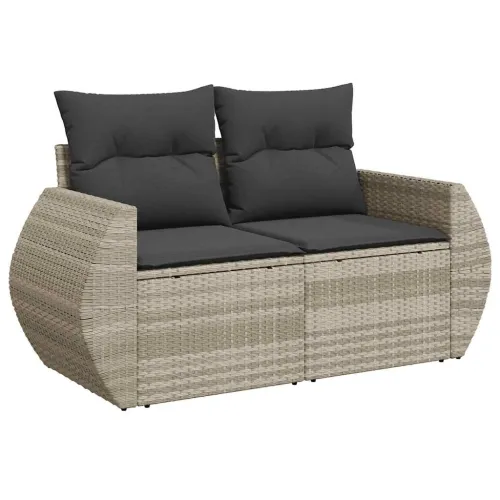 Vrtna garnitura - 7-dijelni set vrtnih sofa svjetlosivi od poliratana - Svjetlosiva Bez stola 1 Cijena