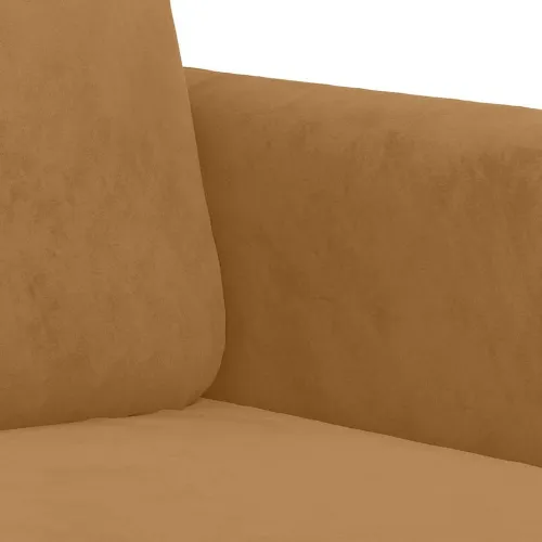 3-dijelni set sofa s jastucima smeđi baršunasti - Smeđa s jastucima i tabureom Cijena