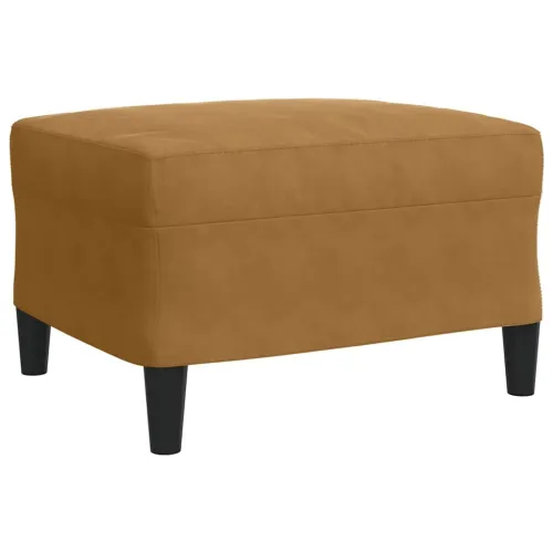 3-dijelni set sofa s jastucima smeđi baršunasti - Smeđa 1 s jastucima i tabureom Cijena