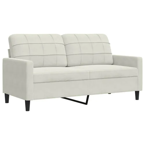 3-dijelni set sofa s jastucima krem baršunasti - Krema 1 S osloncem za noge Cijena