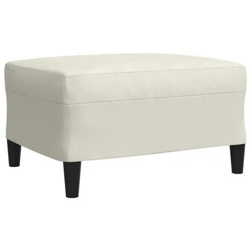 3-dijelni set sofa s jastucima krem baršunasti - Krema 1 S osloncem za noge Cijena