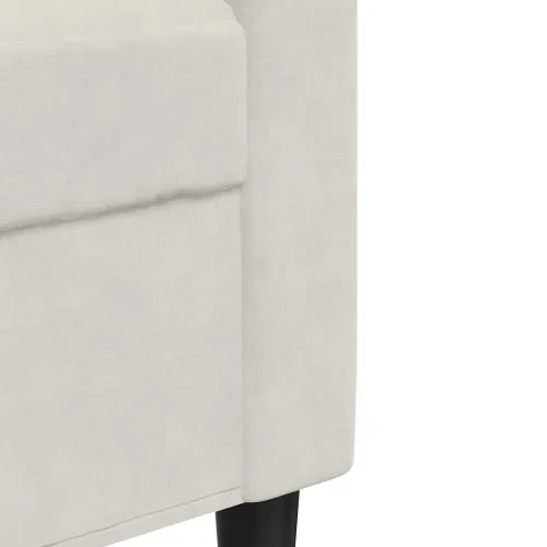 3-dijelni set sofa s jastucima krem baršunasti - Krema 1 S osloncem za noge Cijena