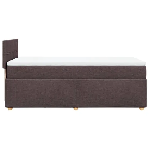 Boxspring - Krevet s oprugama i madracem tamnosmeđi 90 x 200 cm od tkanine - Tamno smeđa 90 x 200 cm Blok s kvadratima Tamno sme Cijena