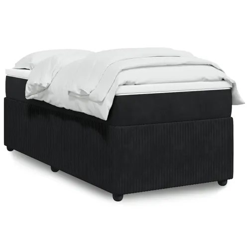 Box spring krevet s madracem crni 100x200 cm baršunasti - Crna 100 x 200 cm Cijena
