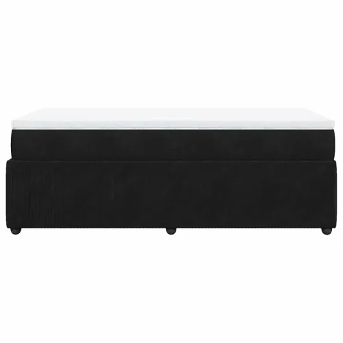 Box spring krevet s madracem crni 100x200 cm baršunasti - Crna 100 x 200 cm Cijena