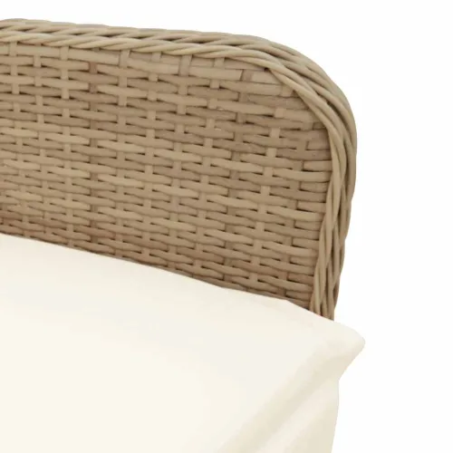 9-dijelni vrtni bistro set od poliratana s jastucima bež - 190 x 90 x 75 cm Sa naslonom za noge 8 Cijena