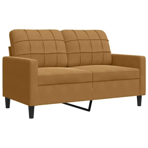 4-dijelni set sofa s jastucima smeđi baršunasti - Smeđa 1 s jastucima i tabureom Cijena