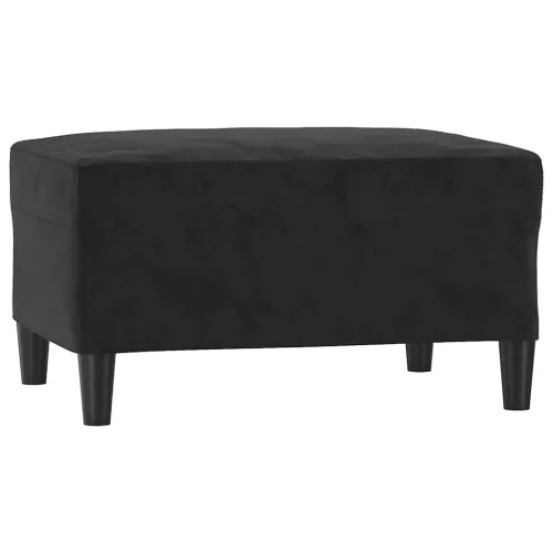 3-dijelni set sofa s jastucima crni baršunasti - Crna s jastučićima i tabureom Cijena