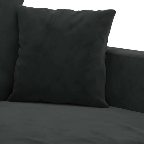 3-dijelni set sofa s jastucima crni baršunasti - Crna s jastučićima i tabureom Cijena