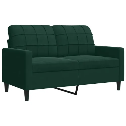 2-dijelni set sofa s jastucima tamnozeleni baršunasti - Tamnozelena 1 s jastučićima Cijena
