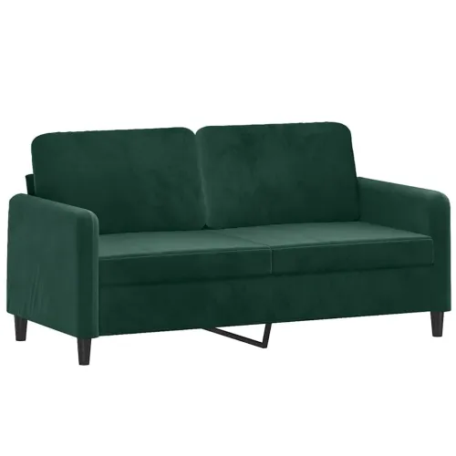 3-dijelni set sofa s jastucima tamnozeleni baršunasti - Tamnozelena s jastucima i tabureom Cijena