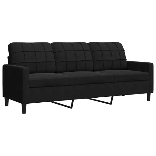 3-dijelni set sofa s jastucima crni baršunasti - Crna 1 s jastucima i tabureom Cijena