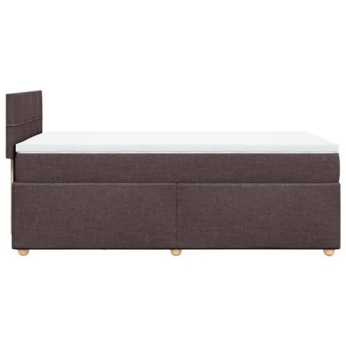Boxspring - Krevet s oprugama i madracem tamnosmeđi 90 x 190 cm od tkanine - Tamno smeđa 90 x 190 cm Blok s kvadratima Tamno sme Cijena