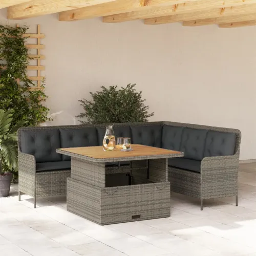 2-dijelna vrtna garnitura od poliratana s jastucima siva - Siva 110 x 110 x 40/71 cm 1 Cijena
