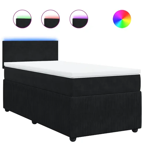 Box spring krevet s madracem crni 100x200 cm baršunasti - Crna 100 x 200 cm Gladak dizajn Cijena