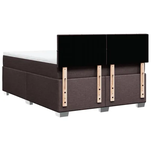 Boxspring - Krevet s oprugama i madracem tamnosmeđi 160x200 cm tkanina - Tamno smeđa 160 x 200 cm Blok s kvadratima Tamno smeđa Cijena