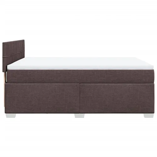 Boxspring - Krevet s oprugama i madracem tamnosmeđi 160x200 cm tkanina - Tamno smeđa 160 x 200 cm Blok s kvadratima Tamno smeđa Cijena