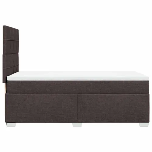 Boxspring - Krevet s oprugama i madracem tamnosmeđi 80x200 cm od tkanine - Tamno smeđa 80 x 200 cm Blok s kvadratima Tamno smeđa Cijena