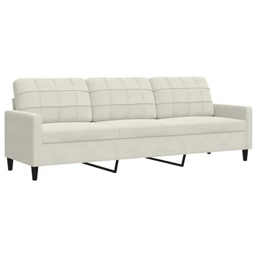 3-dijelni set sofa s jastucima krem baršunasti - Krema 1 s jastučićima Krema Cijena