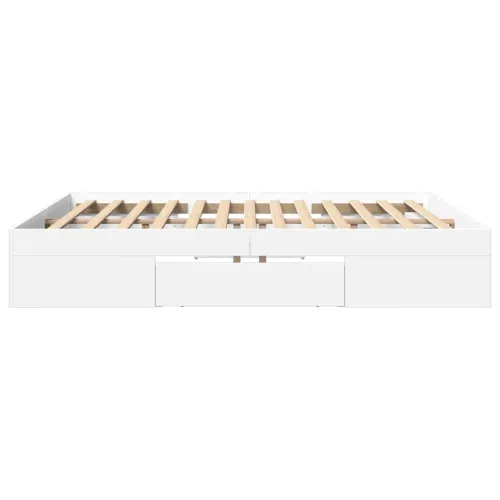 Okvir za krevet bijeli 200 x 200 cm od konstruiranog drva - Bijela 200 x 200 cm Cijena