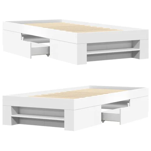 Okvir za krevet bijeli 75x190 cm konstruirano drvo - Bijela 75 x 190 cm Cijena
