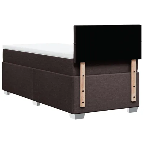 Boxspring - Krevet s oprugama i madracem tamnosmeđi 90 x 200 cm od tkanine - Tamno smeđa 90 x 200 cm Blok s kvadratima Tamno sme Cijena