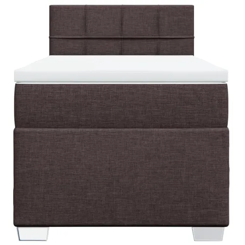 Boxspring - Krevet s oprugama i madracem tamnosmeđi 90 x 200 cm od tkanine - Tamno smeđa 90 x 200 cm Blok s kvadratima Tamno sme Cijena