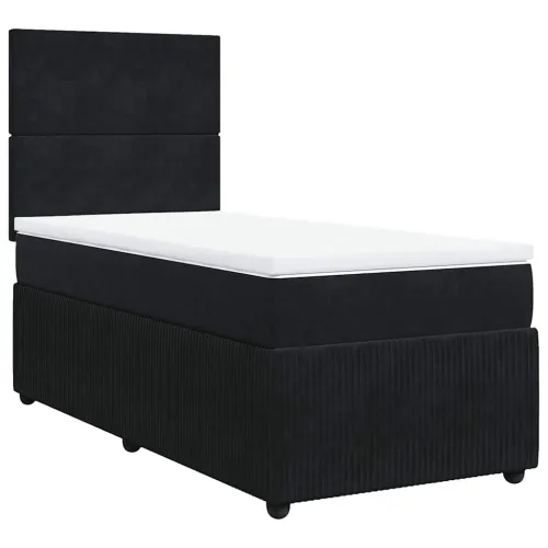 Box spring krevet s madracem crni 100x200 cm baršunasti - Crna 100 x 200 cm Gladak dizajn Cijena