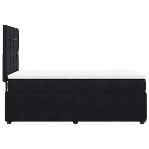 Box spring krevet s madracem crni 100x200 cm baršunasti - Crna 100 x 200 cm Blok s kvadratima Cijena