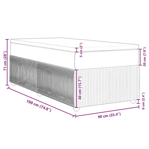 Box spring krevet s madracem tamnozeleni 90x190 cm baršunasti - Tamnozelena 90 x 190 cm Cijena