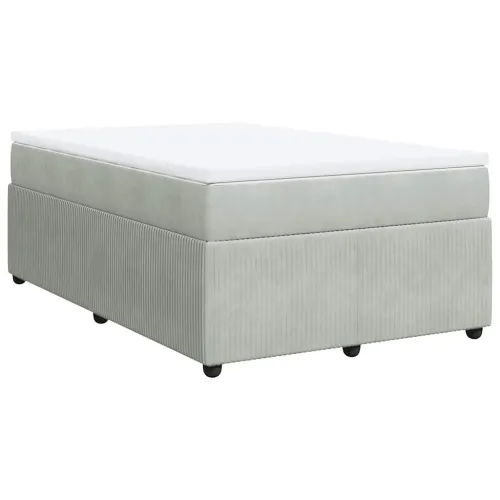 Box spring krevet s madracem svjetlosivi 120x200 cm baršunasti - Svjetlosiva 120 x 200 cm Cijena