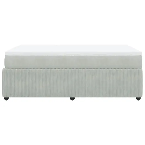 Box spring krevet s madracem svjetlosivi 120x200 cm baršunasti - Svjetlosiva 120 x 200 cm Cijena