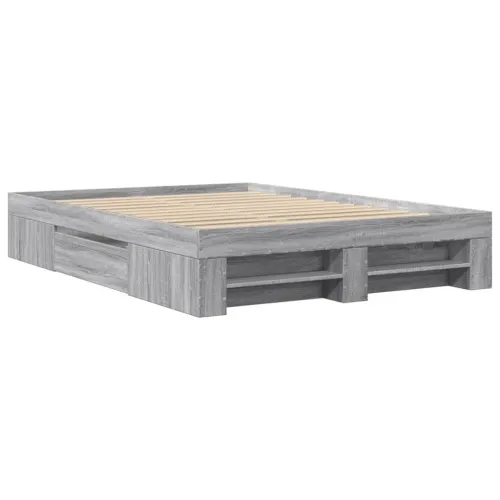 Okvir kreveta siva boja hrasta 135 x 190 cm konstruirano drvo - Sivi hrast sonoma 135 x 190 cm Cijena
