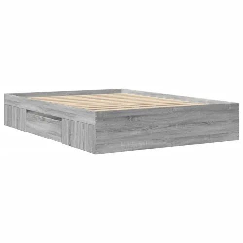 Okvir za krevet boja hrasta 120x190 cm od konstruiranog drva - Sivi hrast sonoma 120 x 190 cm Cijena