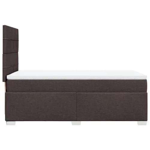 Boxspring - Krevet s oprugama i madracem tamnosmeđi 90 x 200 cm od tkanine - Tamno smeđa 90 x 200 cm Blok s kvadratima Tamno sme Cijena