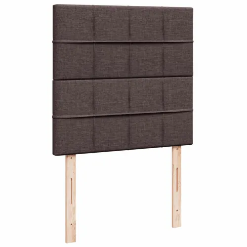 Boxspring - Krevet s oprugama i madracem tamnosmeđi 90 x 200 cm od tkanine - Tamno smeđa 90 x 200 cm Blok s kvadratima Tamno sme Cijena