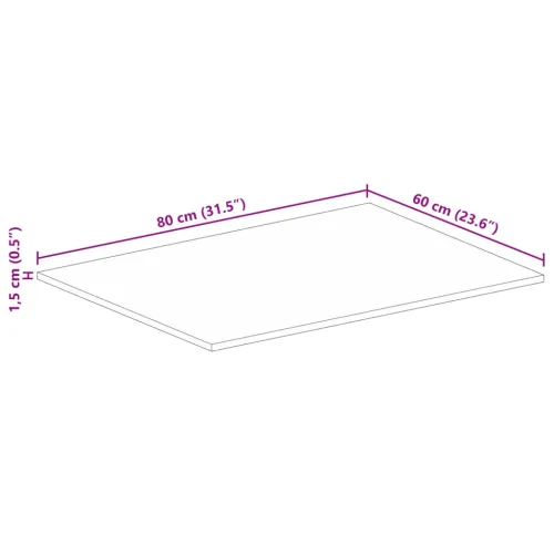 Stolna ploča 90x80x3,8 cm pravokutna masivno grubo drvo manga - Grubo drvo manga (prirodno) 80 x 60 cm 1 15 mm Cijena