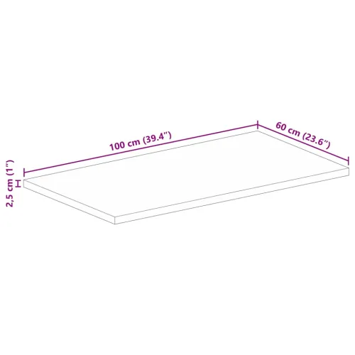 Stolna ploča 100x60x2,5 cm pravokutna masivno grubo drvo manga - Grubo drvo manga (prirodno) 100 x 60 cm 1 25 mm Cijena