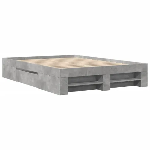 Okvir kreveta boja betona 140x190 cm od konstruiranog drva - Beton siva 140 x 190 cm Cijena