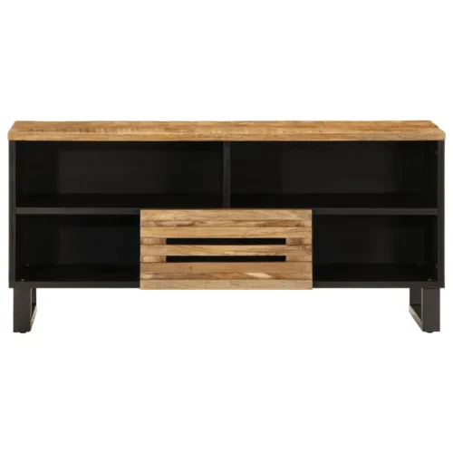 TV ormarić 100 x 34 x 46 cm od masivnog grubog drva manga - Prirodna 1 Grubo masivno drvo manga Prirodna Cijena