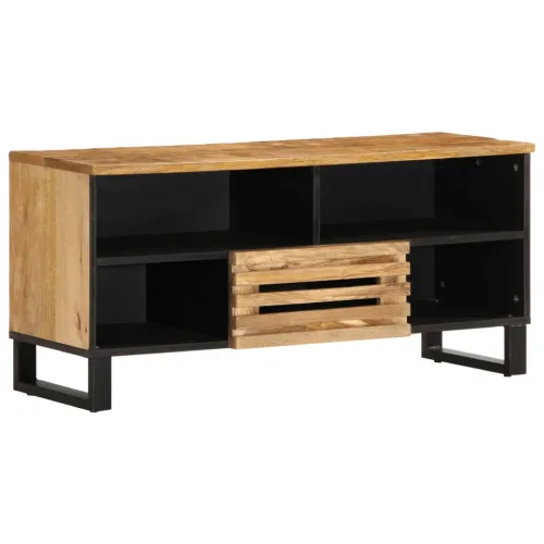 TV ormarić 100 x 34 x 46 cm od masivnog grubog drva manga - Prirodna 1 Grubo masivno drvo manga Prirodna Cijena