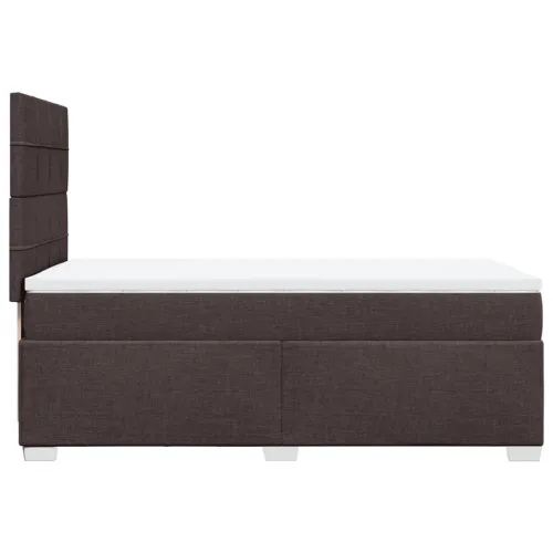 Boxspring - Krevet s oprugama i madracem tamnosmeđi 90 x 200 cm od tkanine - Tamno smeđa 90 x 200 cm Blok s kvadratima Tamno sme Cijena