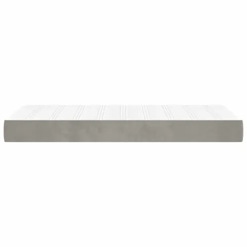 Madrac s oprugama srednje tvrdoće svjetlosivi 80 x 210 x 20 cm baršunasti - Svjetlosiva 80 x 210 cm Cijena