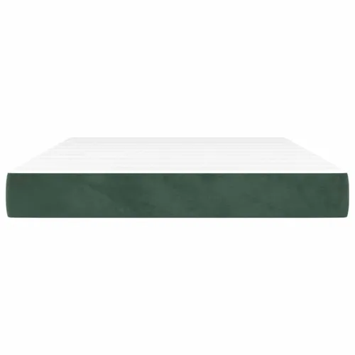 Madrac s oprugama srednje tvrdoće tamnozeleni 120x210x20 cm baršunasti - Tamnozelena 120 x 210 cm Cijena