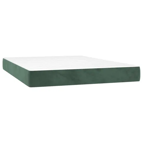Madrac s oprugama srednje tvrdoće tamnozeleni 120x210x20 cm baršunasti - Tamnozelena 120 x 210 cm Cijena