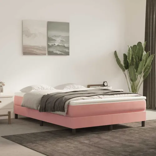 Madrac s džepičastim oprugama srednje tvrdoće rozi 140x210x20 cm baršunasti - Ružičasta 140 x 210 cm Cijena