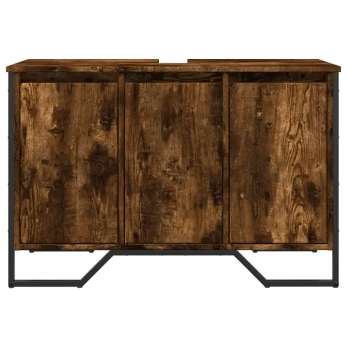 Ormarić za Lavabo - Umivaonik boja dimljenog hrasta 91x35x60 cm drveni - Dimljeni hrast Cijena