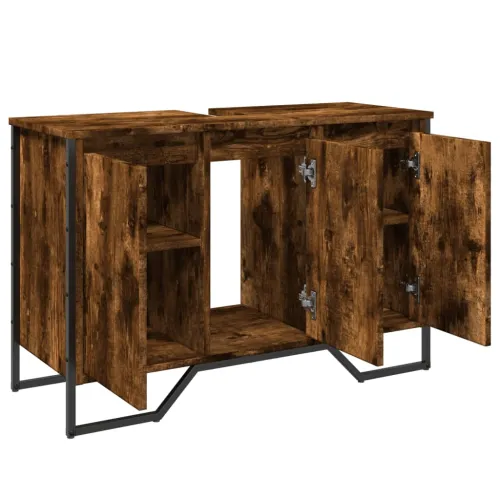 Ormarić za Lavabo - Umivaonik boja dimljenog hrasta 91x35x60 cm drveni - Dimljeni hrast Cijena