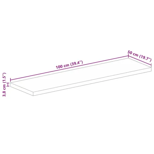 Stolna ploča 100x50x3,8 cm pravokutna masivno grubo drvo manga - Grubo drvo manga (prirodno) 100 x 50 cm 1 38 mm Cijena